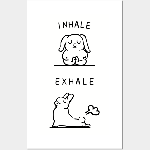Inhale Exhale Bunny Wall Art by huebucket